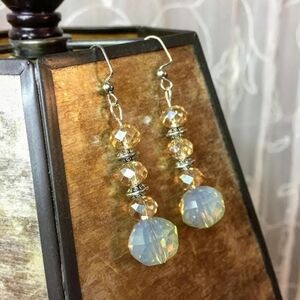 Chic Gold Crystal Dangle Earrings